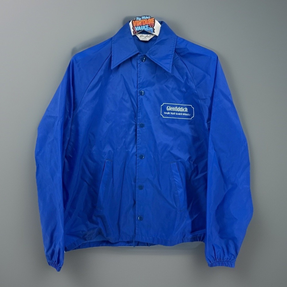 Vintage 80s 90s Glenfiddich Scotch Whisky Coach Jacket L Blue Promo